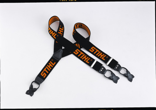 Bretelles, 110 cm, noir/orange, à boutonner