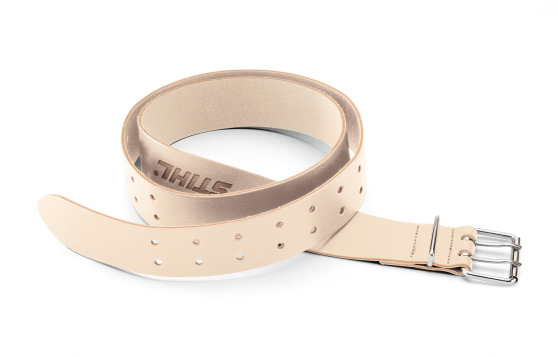 Lederen riem, 125 cm, beige