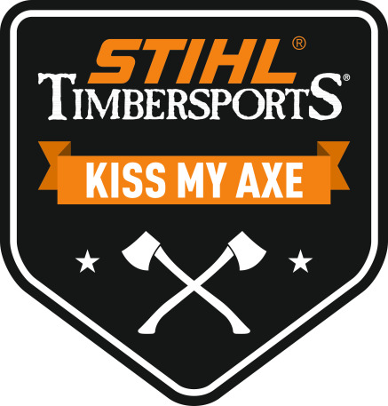 Autocollant KISS MY AXE, 21 x 24 cm