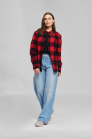 Hemd, PLAID RED BLACK, maat XL