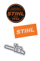Lot de 3 autocollants, STIHL, en silicone