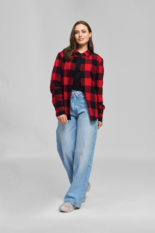 Hemd, PLAID RED BLACK, maat M